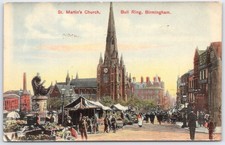 St. Martin's Church Bull Ring Birmingham England Edwardian Postcard picture