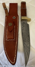 Beautiful 13 Inch RBH Custom Knives Damascus Blade Fighter Knive & Sheath picture
