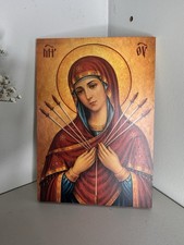 Our Lady of Sorrows / Mother of God Seven Sorrows - Wood Icon8x5.5 in picture