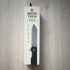 SWISS+TECH Würdig Pocketknife 14C28N Blade Black G-10 Drop Point Liner Clip picture