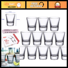 12 Pack Clear Shot Glasses Set - 1.5 oz Heavy Base for Tequila, Whiskey, Vodka & picture