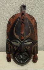 VTG Hand Carved Tribal Wall Mask, Decorative Crafts picture