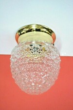 VINTAGE Clear ACORN Bubble Glass CEILING Light Fixture HOBNAIL P-3 HALL NEW 5305 picture