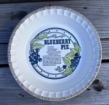 vintage Royal China Country Harvest Blueberry Pie Recipe Plate Dish 1983 Baking picture