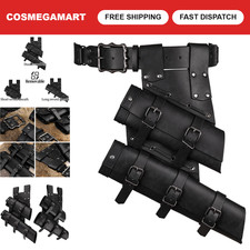 Medieval Double Sword Frog with Adjustable Belt - Renaissance Cosplay Holder (Bl picture
