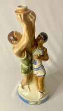 Ezra Brooks Liquor Bottle 185 Basketball Players 1974 Vintage Heritage China 16” picture