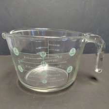 Martha Stewart GREEN DOT GLASS MEAURING CUP -1 QT -4 CUPS -32 OZ -Everyday picture