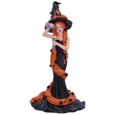 Expertly Hand-Painted Red-Haired Witch Figurine,,/ picture