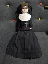 Antique Armand Marseille 370 Nun Doll 21” German Bisque Catholic Crucifix picture