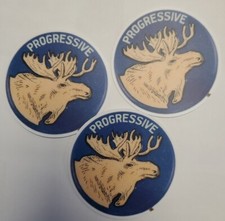 BULL MOOSE PARTY STICKERS PACK OF THREE (3) Progressive Blue 3