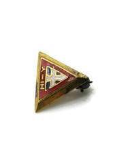 Vintage Hi-Y Club YMCA Lapel Pin Gold Tone Triangle Enamel Cross Badge picture