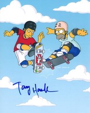 Tony Hawk Signed Autograph 8x10 Photo - Pro Skater Icon on the Simpsons w/ Homer picture