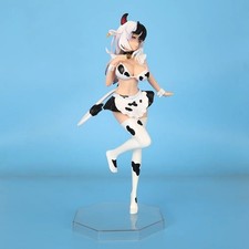 25cm Black Cow Maid Anime Girl Figure Collectible Statue Desktop Model New Gift picture