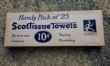 Vintage 1920s ScotTissue Towels 10 Cent Handy Pack Box Scott Paper Thirsty Fibre picture