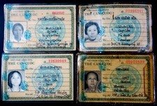 Vietnam VNCH ID Card 1960-70's THẺ CĂN CƯỚC of Vietnamese Woman Lot 4 pieces A picture