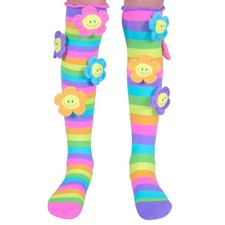 MADMIA Oopsie Daisy Socks, Cute Knee-High Socks With Plush Flowers Attached picture