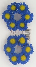 2 SCANDINAVIAN SWEDISH BLUE YELLOW FLOWER TAPER CANDLE RINGS WREATHS NAPKINS picture