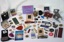 Vintage Grandpas Mens Junk Drawer Lot Coins Tokens Lighters Watch Gems, etc. picture