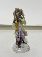 Meissen Style Porcelain Monkey Band Flute Player  picture
