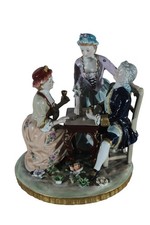 NIFAO Porcelain Figurine Group at Table with Cups 10
