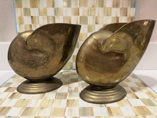 Set of Vintage Bronze Nautilus Shell Planters Mid Century Modern Mid Century picture