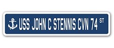 USS John C Stennis CVN 74 Street Sign us Navy Ship Veteran Sailor Gift picture