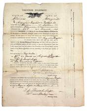 c. 1864 Civil War Enlistment Document CHILD SOLDIER Augustus Hazelton 60th UNION picture