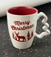 California Pantry Merry Christmas Holiday Mug with Unique Zigzag Handle picture