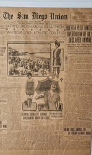 Complete 1915 Antiq San Diego Union Newspaper June 27th La Jolla Swimsuit & Expo picture