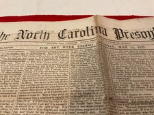 1235 FAYETTEVILLE NC 1859 PRESBYTERIAN NEWS AS IS WAR TOBACCO CALVINISM VS ARMIN picture