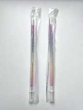 2 Starbucks Rainbow Striped Plastic Reusable Cold Cup Straw Summer Pride June picture