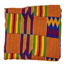 African Ashanti Kente Cloth #14879 Ghana Multicolor Cotton Handmade picture