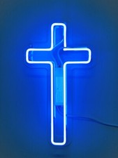 Jesus Christ Cross Blue Acrylic Neon Lamp Sign 14