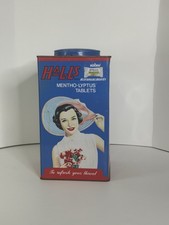 RARE Vintage HALLS Mentho-Lyptus Apothecary Tin Store Display 700 Sweets - 1960s picture