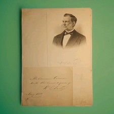 1880 William E. Dodge Signed Portrait Phelps Dodge Founder US Congressman picture