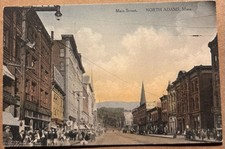 1910 North Adams MA, Main Street, Berkshire County, Postcard picture