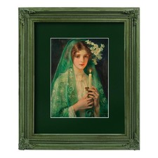 iAmoy 8x10 Picture Frame Matted to 5x7 Vintage Rustic Distressed Green picture
