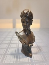 GEORGE VAN DER STRAETEN 1856 b. BELGIUM BRONZE GIRL STATUE RARE picture