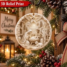 Nativity Holy Family Christmas Decor, Religious Christian Gift, Jesus Keepsake, picture