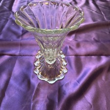 Vintage A. H. Heisey Cornucopia Horn Of Plenty Warwick Vase Glass #1428 picture