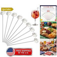 10 Pcs Metal Football Martini Cocktail Picks, 4.7 Inch, Reusable picture