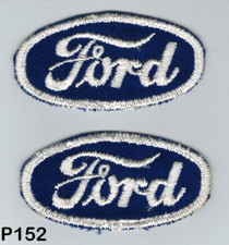 Ford Blue Script Oval Vintage 60's Sew On Patches    2PC   NOS   Rat Rod Cool picture