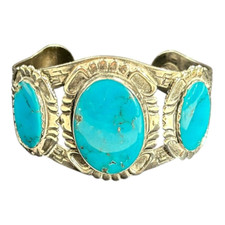 Vintage Navajo Turquoise & Sterling Silver Bracelet picture