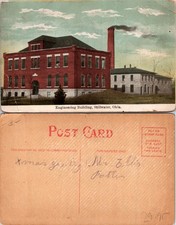 Stillwater OK Engineering Building, Smoke in Air Postcard 73057 picture