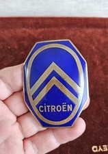 VINTAGE ENAMEL AUTOMOBILE CAR RADIATOR EMBLEM / BADGE # CITROEN MOTEUR FRANCE picture