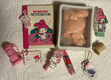 Vintage 1976 Sanrio My Melody Lot, Eraser, Mini Notepad, Pencil Tops, Soap, New picture