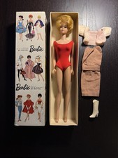 Vintage Barbie 1964–65 Blonde Bubble Cut #850 Red Swimsuit & Box Made in Japan picture