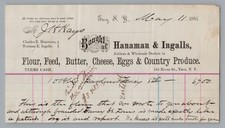 Hanaman & Ingalls Troy NY Flour Produce Billhead Receipt Letterhead Ephemera picture