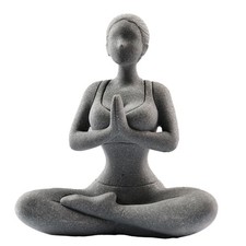 livelyfish Yoga Lady Statue Sandstone Yoga Pose Figure Meditation Women Colle... picture