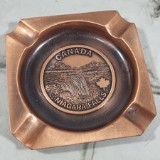 Niagara Falls Canada Souvenir Ashtray Bronze Copper Embossed Vintage picture